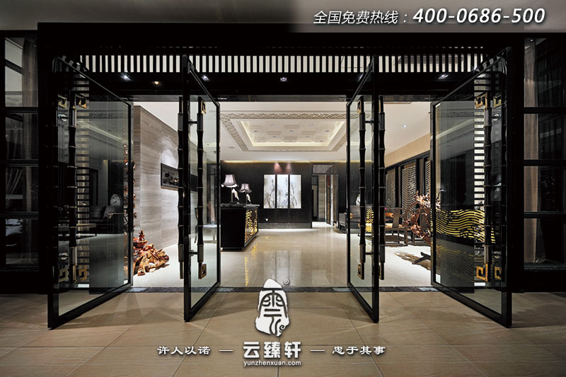 中式餐飲會(huì)所大堂設(shè)計(jì)案例
